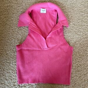 Abercrombie & Fitch Vibrant Pink Ribbed Tank Top